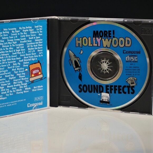 More Hollywood Sound Effects Various Artists Audio CD Vintage 1989 Compose Recor - Picture 5 of 6